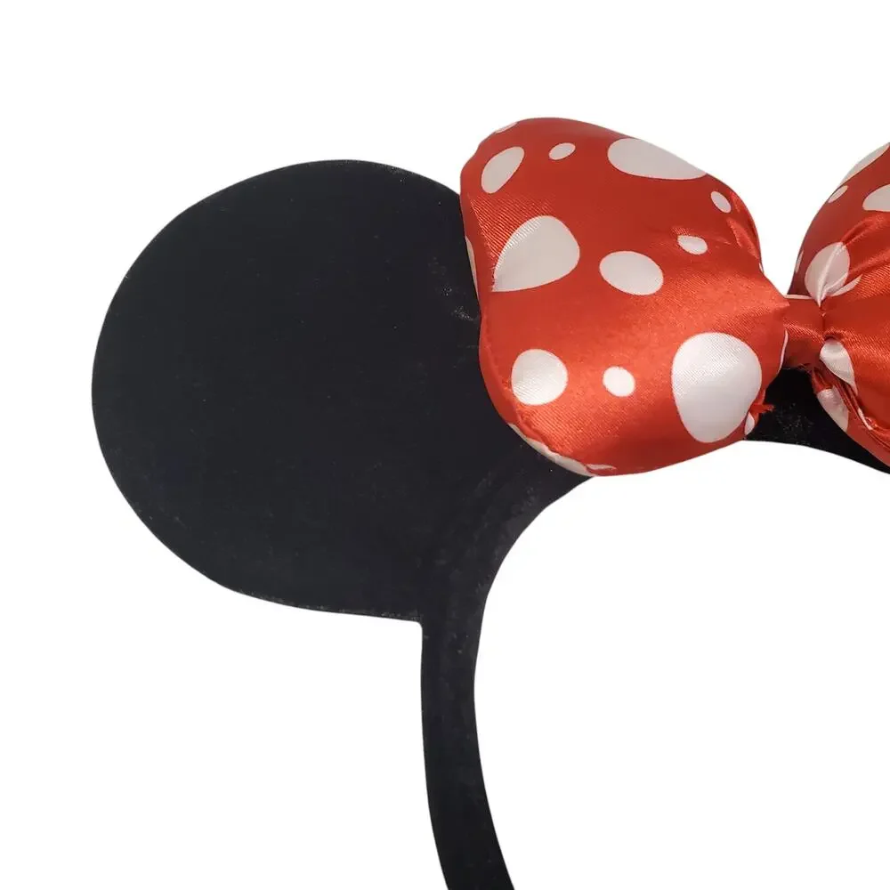 Disney Parks Minnie Mouse Ears Polka Dot Red White Black Headband